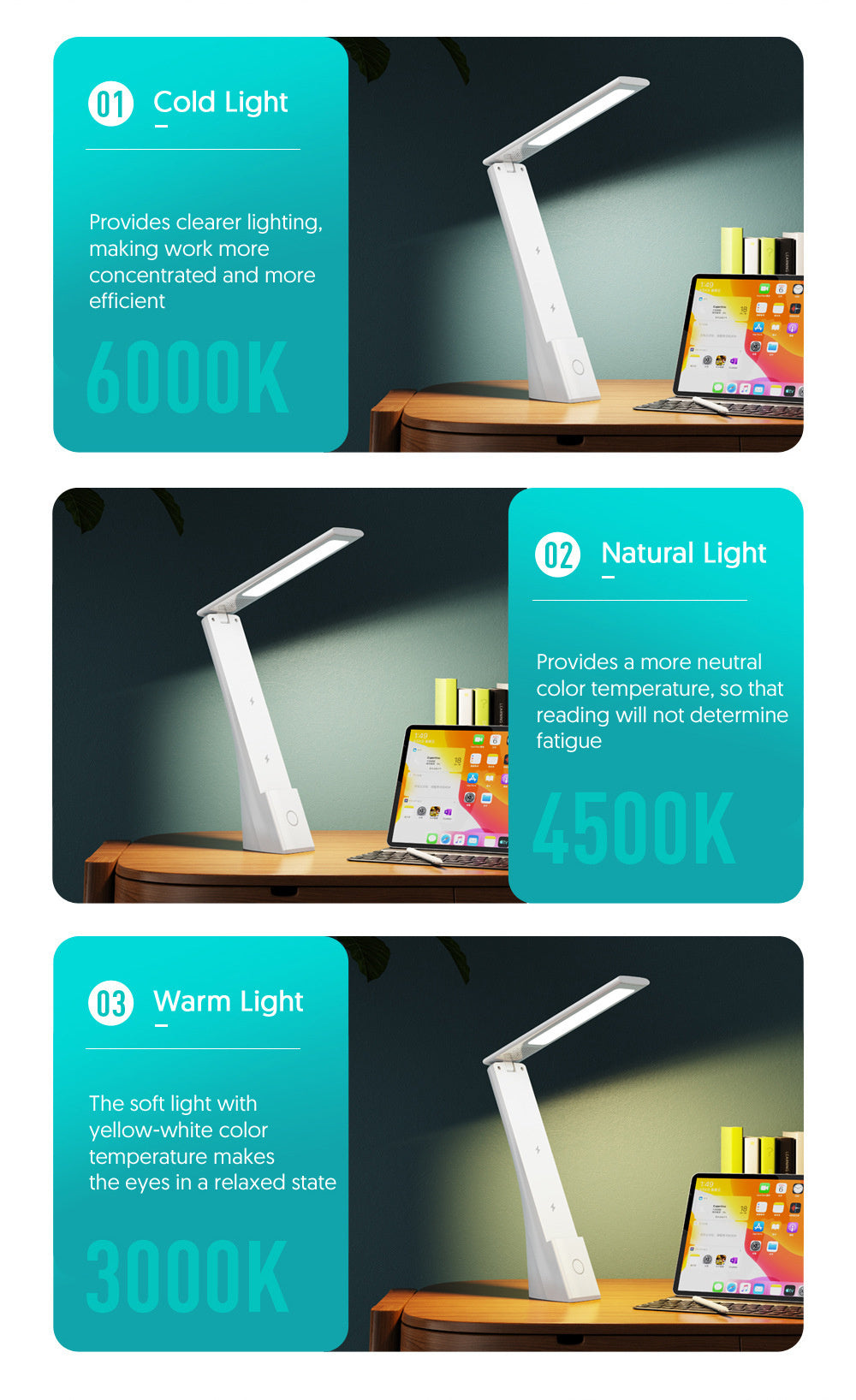 Plastic Foldable Table Lamp Wireless Charging Bracket Personalized Creative Multifunctional Three-in-one