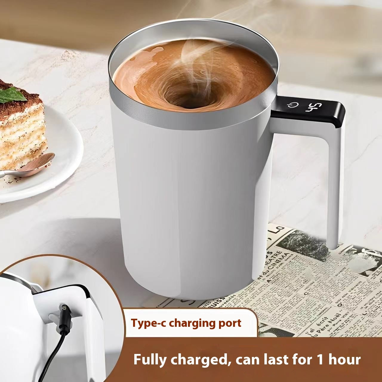 316 Stainless Steel Coffee Stirring Cup Digital Display Automatic Multi-function