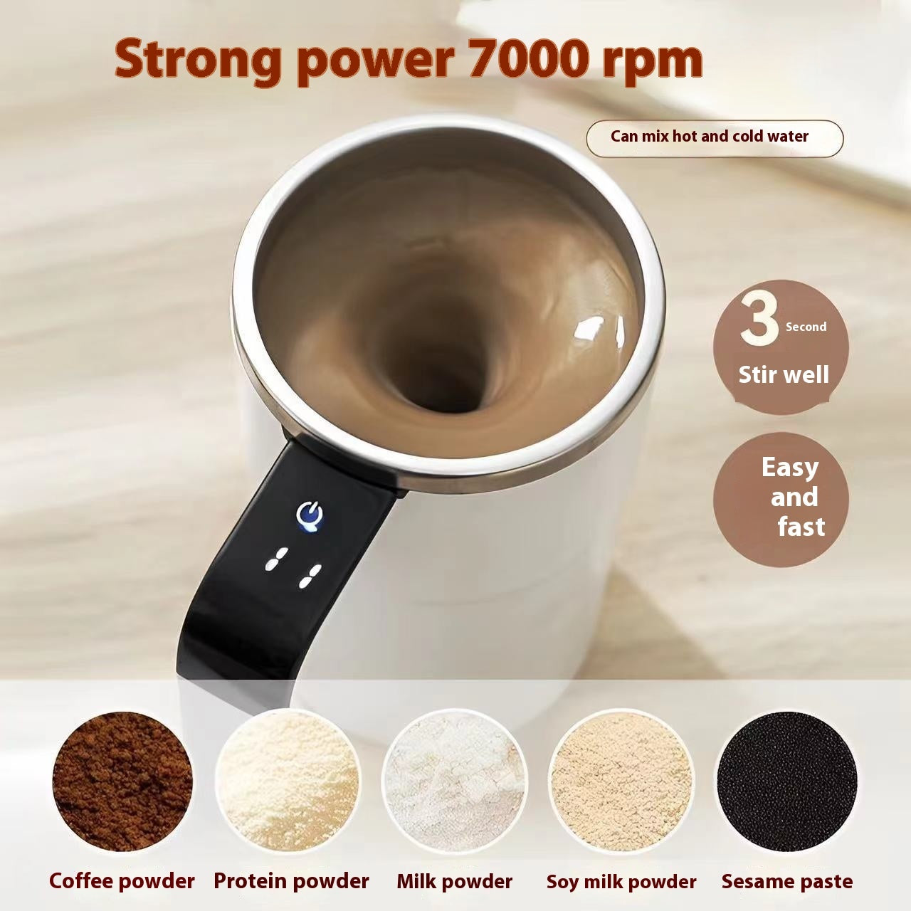 316 Stainless Steel Coffee Stirring Cup Digital Display Automatic Multi-function